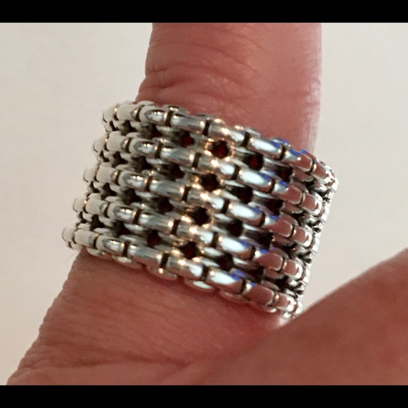 NWOT Jai Sterling Silver Box Chain Ring - Picture 4 of 4